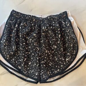 Nike Tempo Dri-Fit Running Shorts Black White Print L